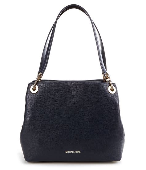 michael kors raven pebble leather tote black|Michael Kors raven large tote.